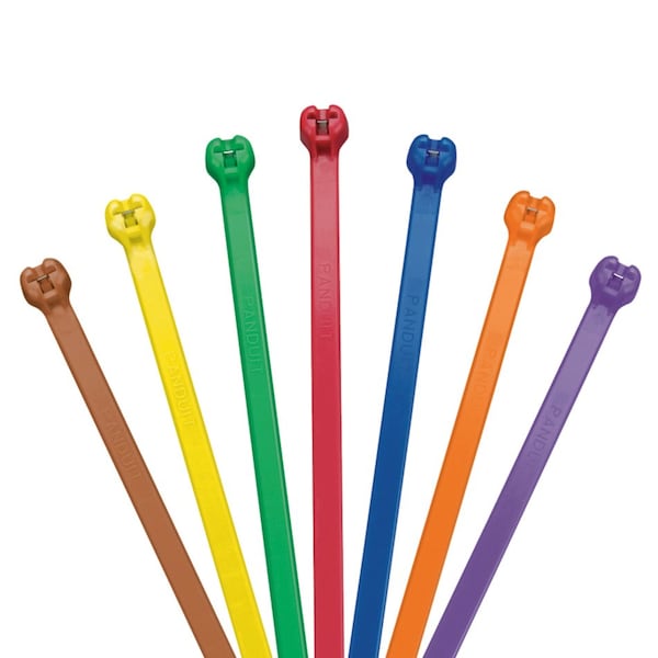 Cable Tie, 6-1/2 in L, 1-1/2 in Max Bundle Dia., Red, Nylon 6/6, 40 lb Strength, 1000 PK